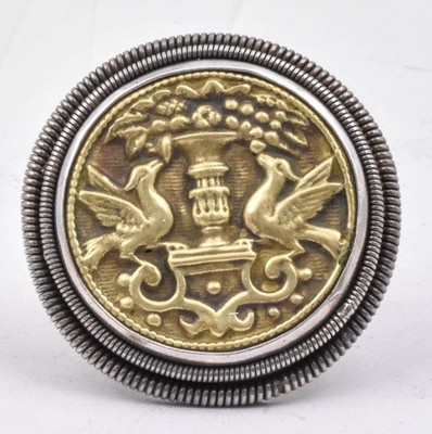 Sterling & GP Mars & Valentine Echo Dreamer Huge Embossed Birds coin ring sz 7.5
