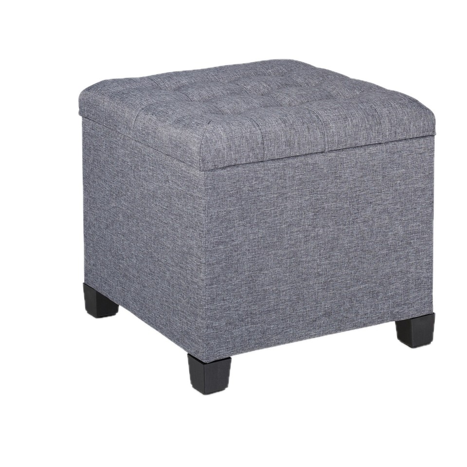 Tabouret de rangement pouf décoratif chaise d'appoint 4 pieds léger