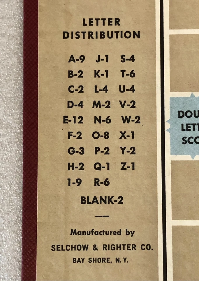 Vtg Scrabble Board Game w/Wood Tiles in Original Box 1948/1953 SelRight COMPLETE - Image 4 of 4