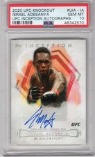 ISRAEL ADESANYA 2020 TOPPS UFC KNOCKOUT INCEPTION ON CARD AUTO #08/99 PSA 10 GEM