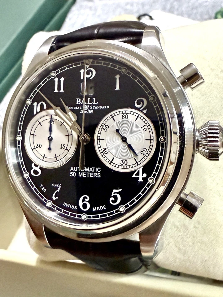 Reloj clásico para hombre Ball Trainmaster Cannonball cronógrafo fecha Foto 2 de 4