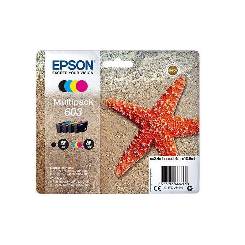 Cartouche d'encre EPSON 603 Multipack 4 couleurs pour imprimante Expression Home