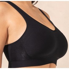 Truekind Daily Comfort Wirefree Shaper Bra Black Medium Seamless Support