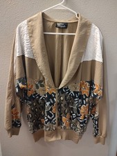 Silver Threads 80's Retro Dolman Sleeve Windbreaker Jacket SZ 1X USA Made 1x