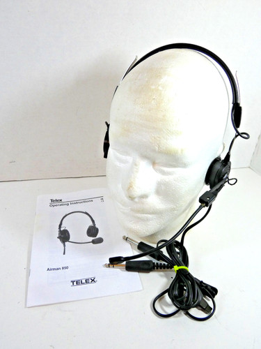 TELEX Airman 750 Headphone Dual Plug Aviation Headset w Case-Untested