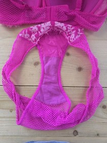 Victoria's Secret Dream Angels Lined Demi Bra 36c Matching Bottom XL Hot Pink...