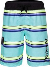 Hurley Boys' Little Pull On Board Shorts, Tropical Stripe, 4 NWT