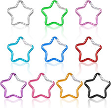 10 Pcs Star Carabiner 1.77Inch Aluminum Alloy Cute Carabiner Clip Star Keychain