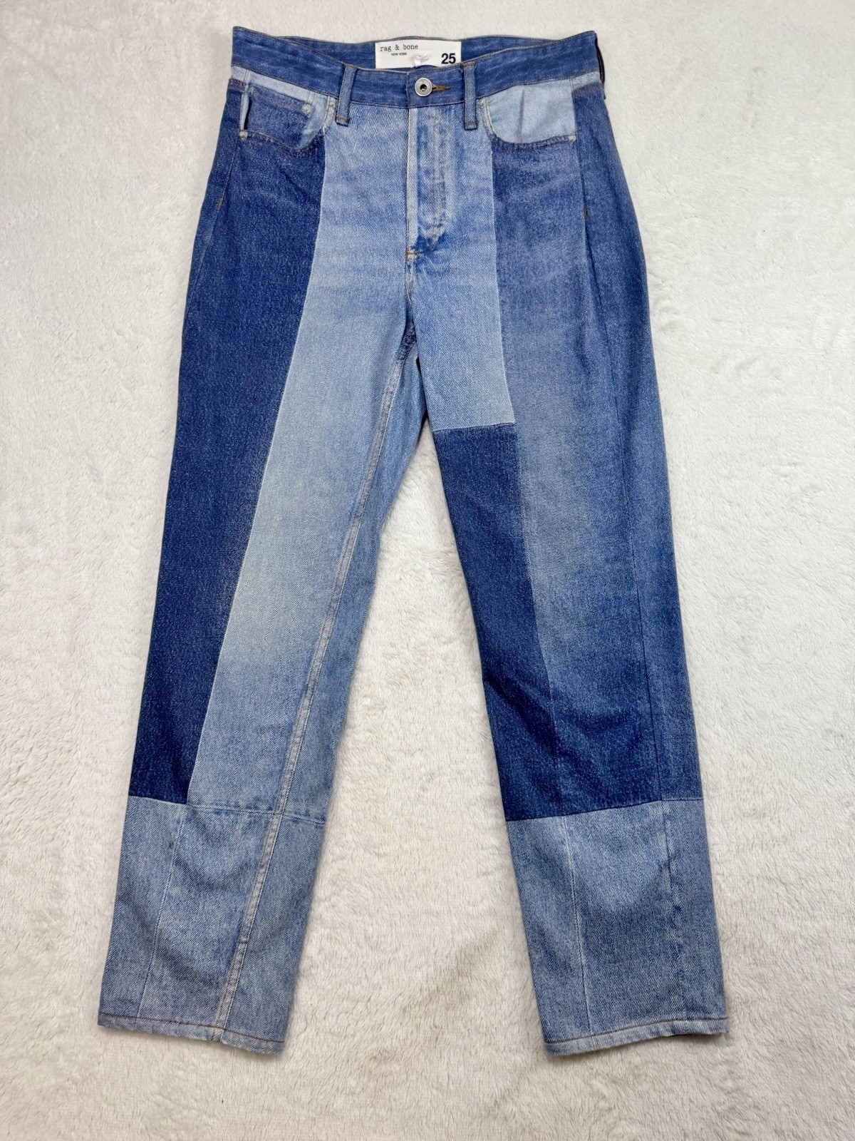Rag & Bone Patchwork Colorblock Jeans Size 25 Blu… - image 1
