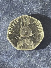 2018 Flopsy Bunny 50p Fifty Pence Coin Beatrix Potter Series - Commemorative