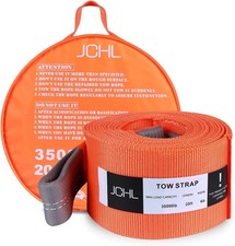 Heavy Duty Tow Strap 4in x 20ft, 35,000 lb, Reinforced Loops, Off-Road + Bag