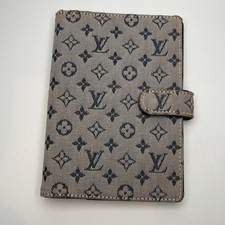 Louis Vuitton Vintage Mini Lin PM Passport Agenda Cover - Navy - Preowned