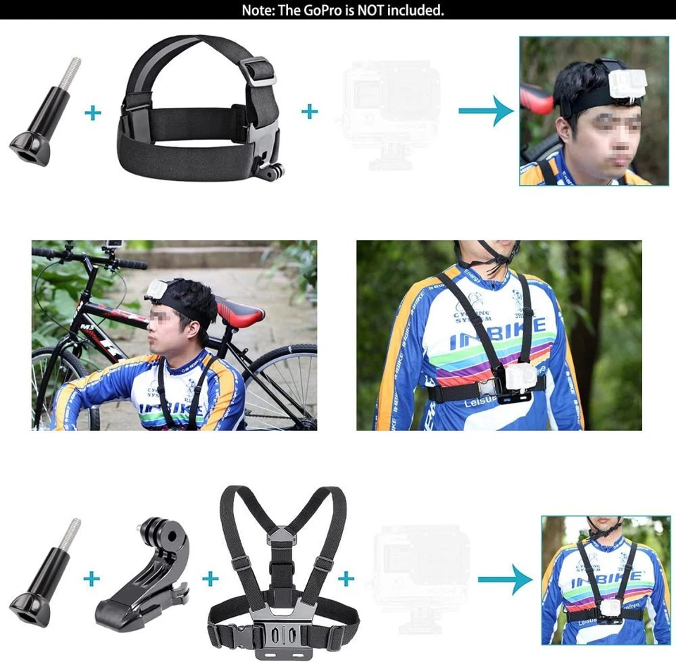 50 In 1 Action Kamera Zubehör Brustgurt Kit Set GoPro Hero Sport Cam Zubehör Kit - Bild 3 von 4