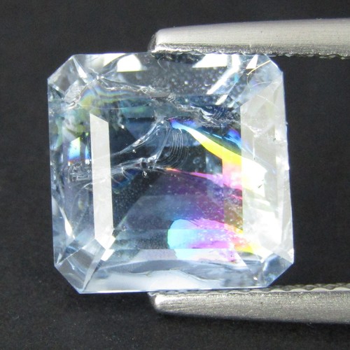 3.80Cts Fine Natural Unheated Blue Color Aquamarine 9.6mm Asscher Cut Loose Gem - Picture 1 of 5