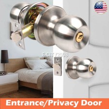 Entry Door Knob Lever Handle Lock Set Home Bathroom Passage Keyed Privacy Dummy
