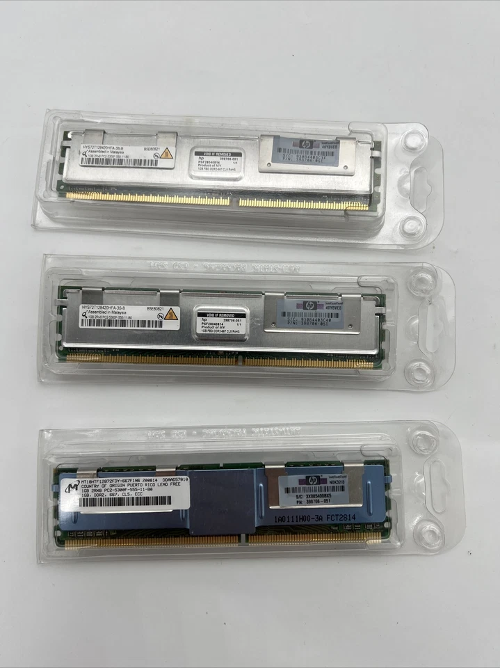 6 x HP 1GB 2Rx8 PC2-5300F-555-11-B0, DDR2-667 CL5 RoHS, , 398706-051, Job Lot - Image 2 of 4