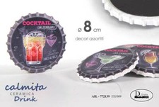 SET 6 PZ MAGNETE CALAMITA IN CERAMICA DECORO DRINK 8 CM VARI DECORI AIL-772139