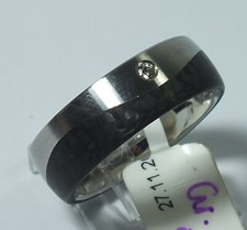 Linder Carbon  / Edelstahl Zirkonia Freundschaftsring Gr. 56 EB493
