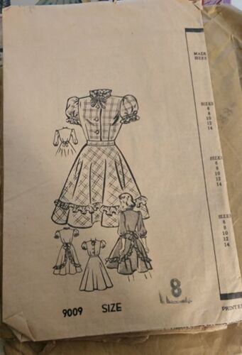Lot of 9 Vintage 40s 50s Children's Dress Sewing Patterns Sizes 7 & 8 - Picture 2 of 10
