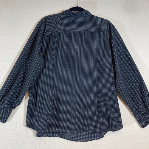 Lauren Ralph Lauren Blouse Sz 2X Black Polka Dot Full Button Professional Office - Picture 6 of 7
