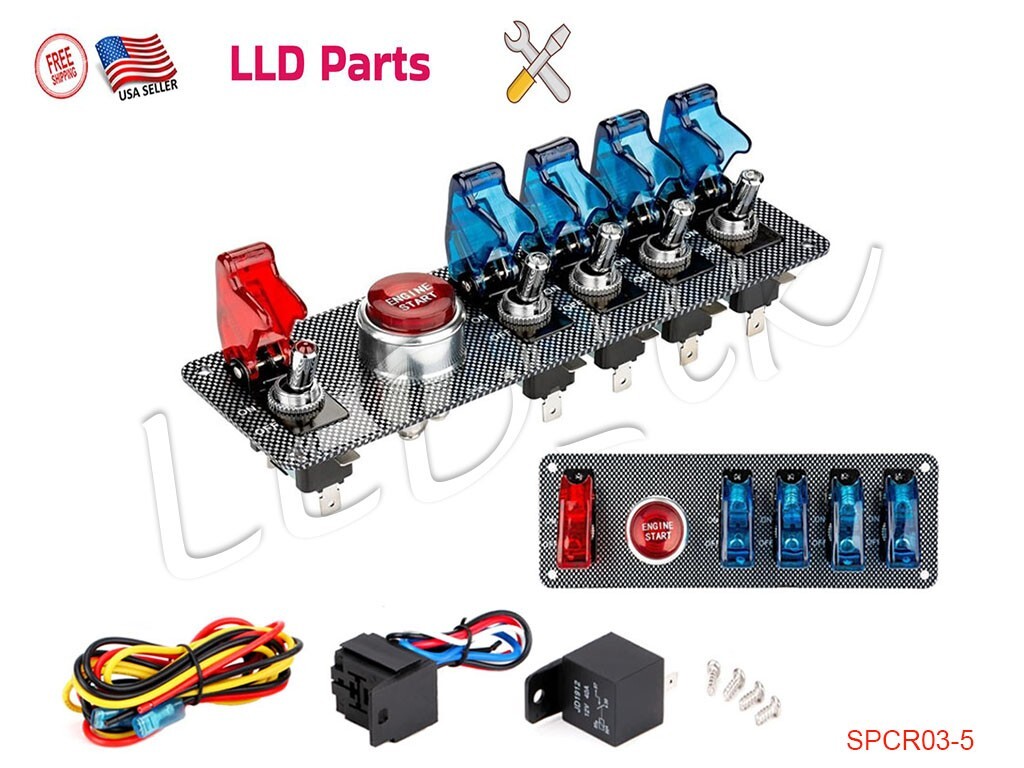 Racing Car 12V Ignition Switch Engine Start Push Button LED Toggle