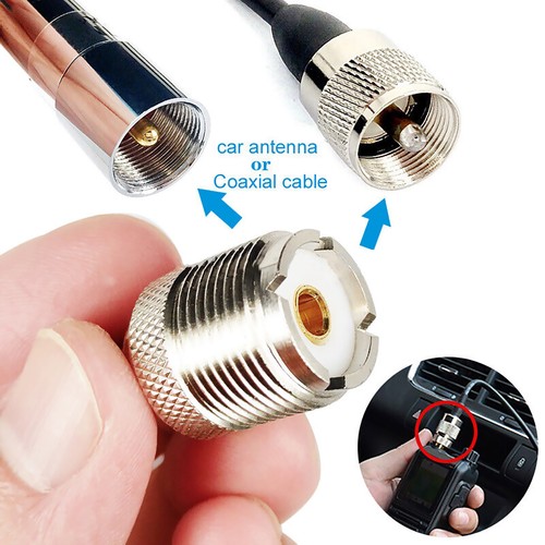 27mm Brass UHF SO239 Female to Flat M6 Connector Adapter For Motorola GP328 GP88 - Zdjęcie 9 z 9