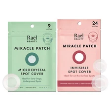 Rael Hydrocolloid Pimple Patches, Miracle Invisible Spot & Microcrystal Bundle
