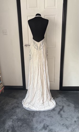 Sculpting Halterneck Embellished Wedding Dress IVORY-18 - Picture 4 of 11
