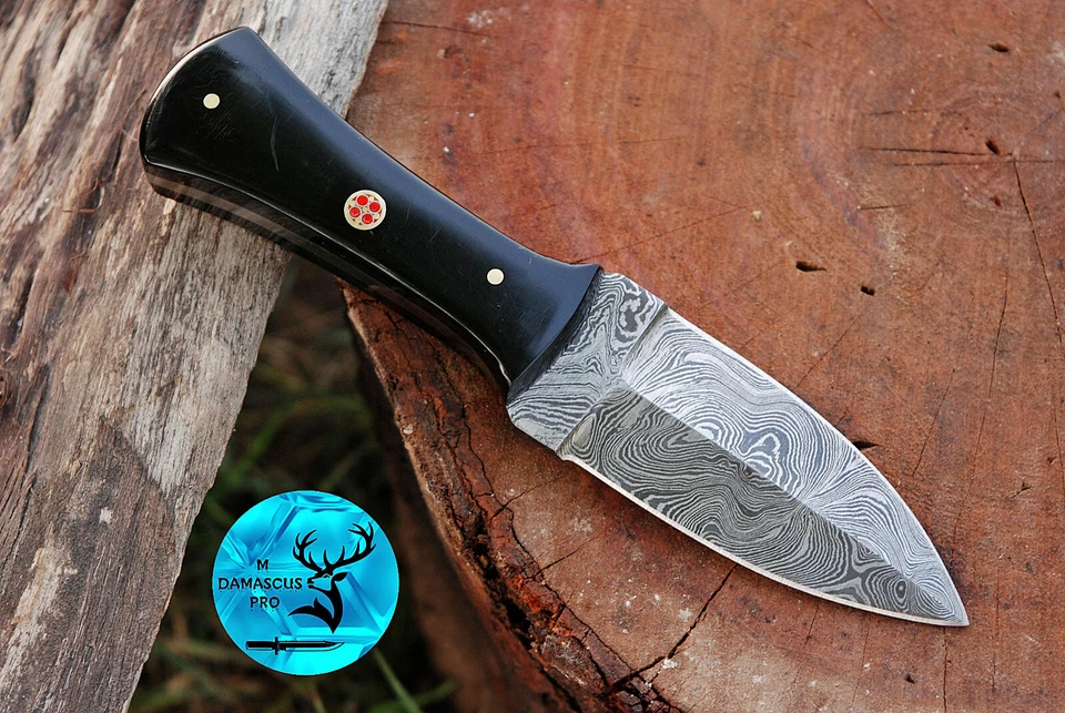 HANDMADE DAMASCUS STEEL THROWING BOOT KNIFE HUNTING CAMPING SURVIVAL EDC 870 - Image 2 of 4