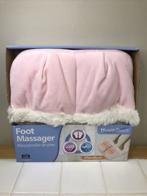 Health Touch Pink Foot Massager With Vibration & Comfort Fabric New