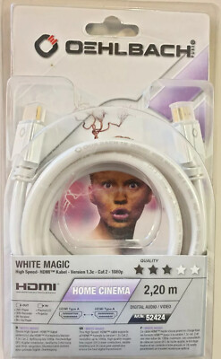 Oehlbach! White Magic 2,20m (92424/52424) High Speed HDMI Kabel mit Ethernet##