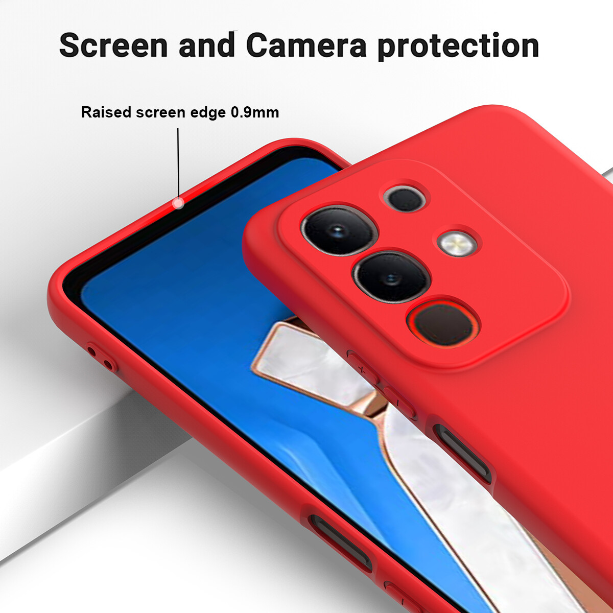 HAOYE Cover per VIVO Y28s 5G, Custodia Protettiva Antigraffio Silicone Morbida TPU Ultra Sottile ma Resistente Case con Fodera in Tessuto. Viola