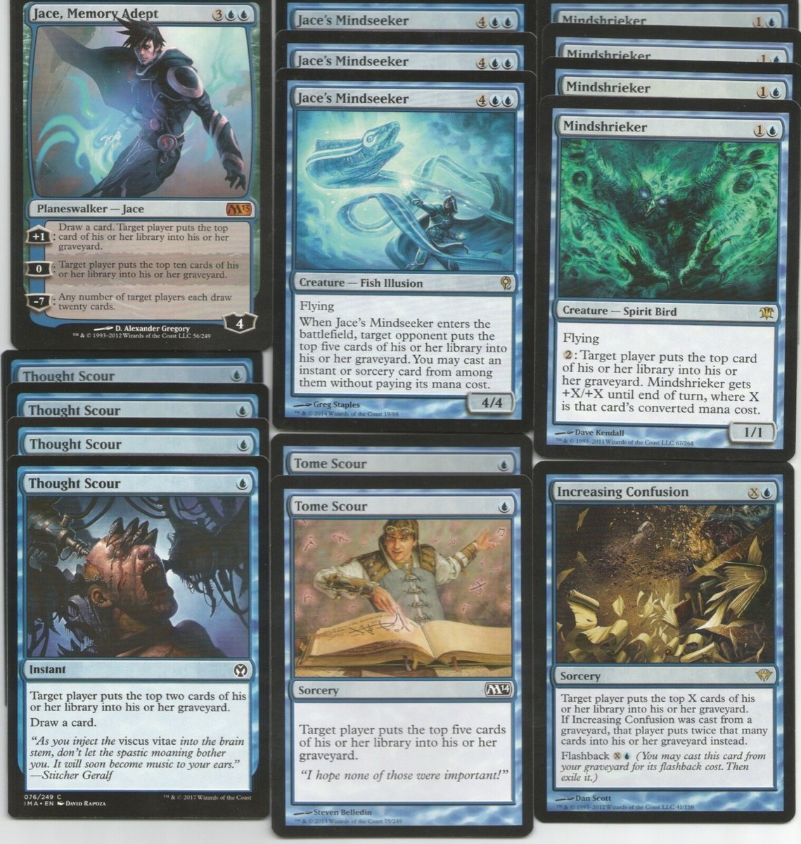 60 Card Deck - MONO BLUE MILL - Ready to Play - Rares - Magic MTG Jace  Mythic | eBay