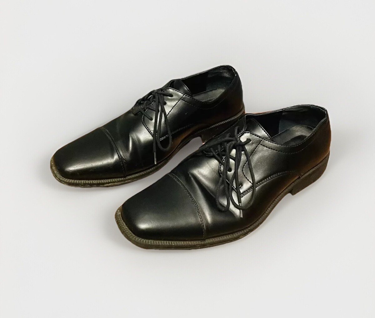 Alfani Adam Square Cap Toe Lace Up Oxford Derby Men’s Dress Shoes Sz  Black