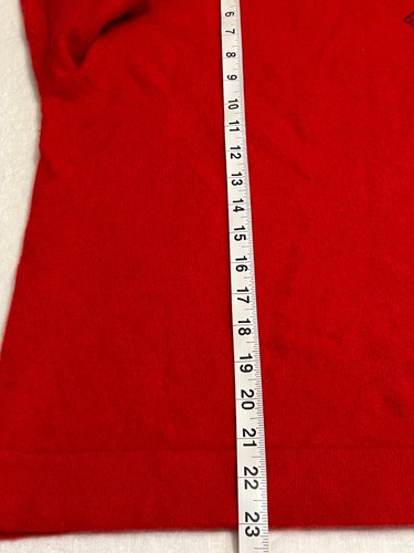 Ralph Lauren Women's Sweater Red Cashmere Size L Long Sleeve Embroiderer - Picture 4 of 6
