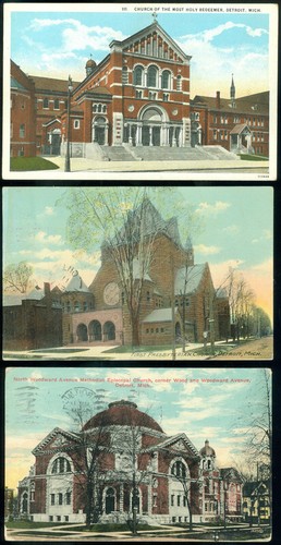 6 POSTALES - DETROIT, MI IGLESIAS - Imagen 2 de 2