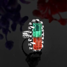 Bague faite main en argent sterling 925 pierre de quartz tourmaline bio meill...