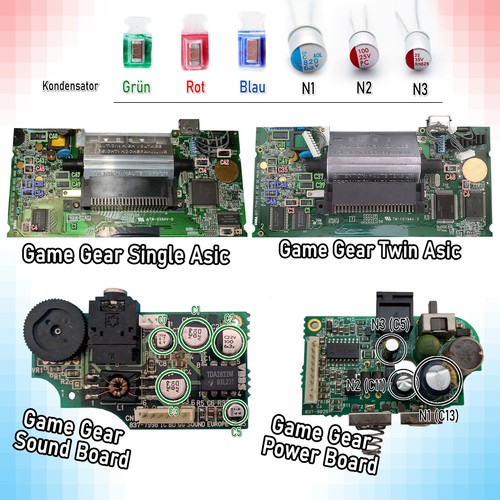 20x #ReCapKing condensadores Sega Game Gear repuesto cerámica sin corriente imagen sonido - Imagen 2 de 10