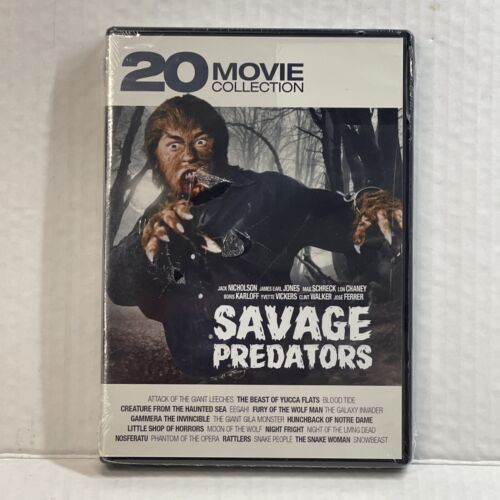 SAVAGE PREDATORS 20 MOVIE COLLECTION DVD Giant Leeches Gamera Snake People NEW - Picture 1 of 2