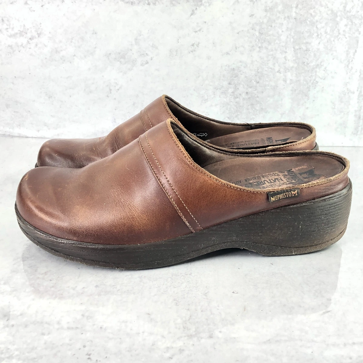 Mephisto Women s 8 Mules Clogs Comfort Shoes Brown