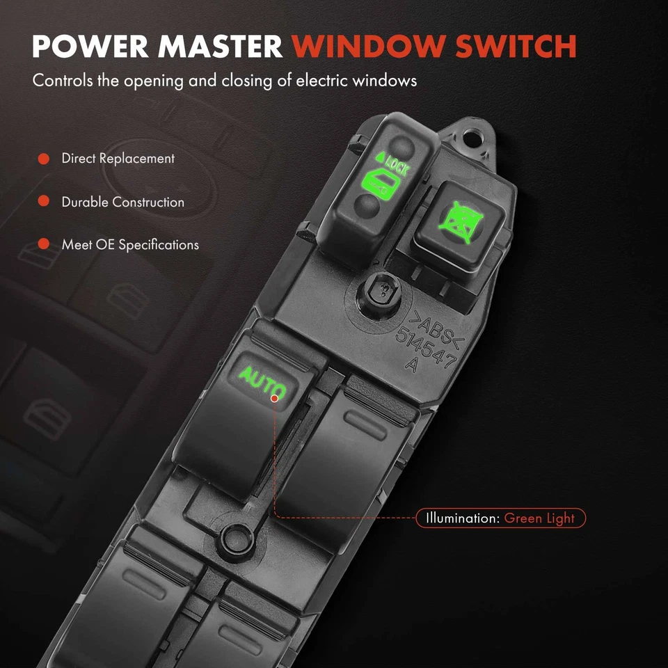 Interruptor de ventana eléctrica del conductor delantero izquierdo para Toyota RAV4 2001 2002 2003 2004 2005 Foto 3 de 4