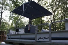 NEW VORTEX 4 BOW PONTOON BOAT BIMINI TOP 8' LONG, NAVY BLUE 97-103" WIDE