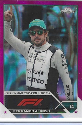 Fernando Alonso 2023 Topps Chrome Formula 1 F1#34 Pink Lava Refractor #149/250