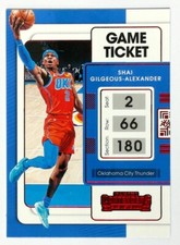 2021-22 Panini Contenders Game Ticket Red #85 Shai Gilgeous Alexander OKC