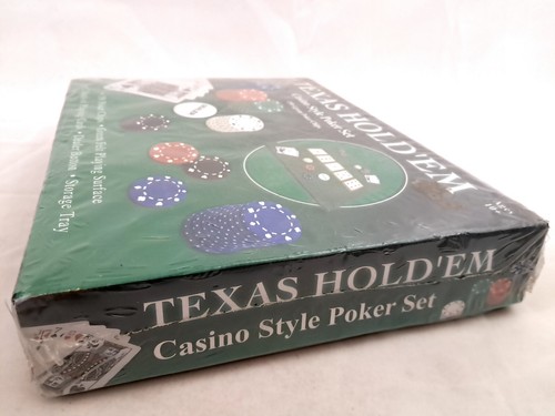 Poker Game Texas Hold'em Set Gaming Mat 150x Chips, 2 Decks Playing Cards Boxed - Picture 5 of 5