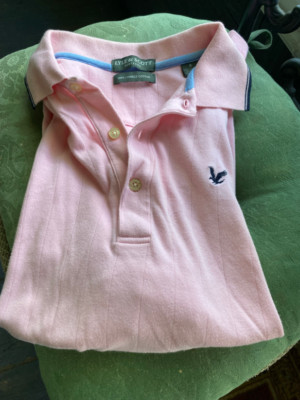 Men's Lyle and Scott Polo 100% Combed Cotton |  Size Small Pink/Navy Blue