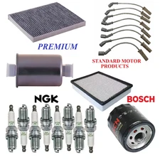 Tune Up Kit Filters Wire Spark Plugs For GMC YUKON V8 4.8L, SQUARE COIL 2004