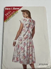 See & Sew Misses Dress  Size 14 16 18  Uncut Sewing Pattern 5631