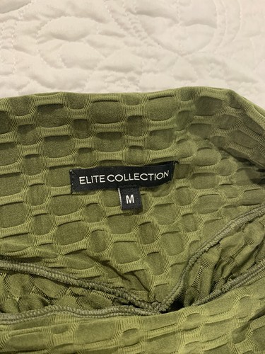 ELITE COLLECTION Women Green Leggings Size Medium - Foto 2 di 8