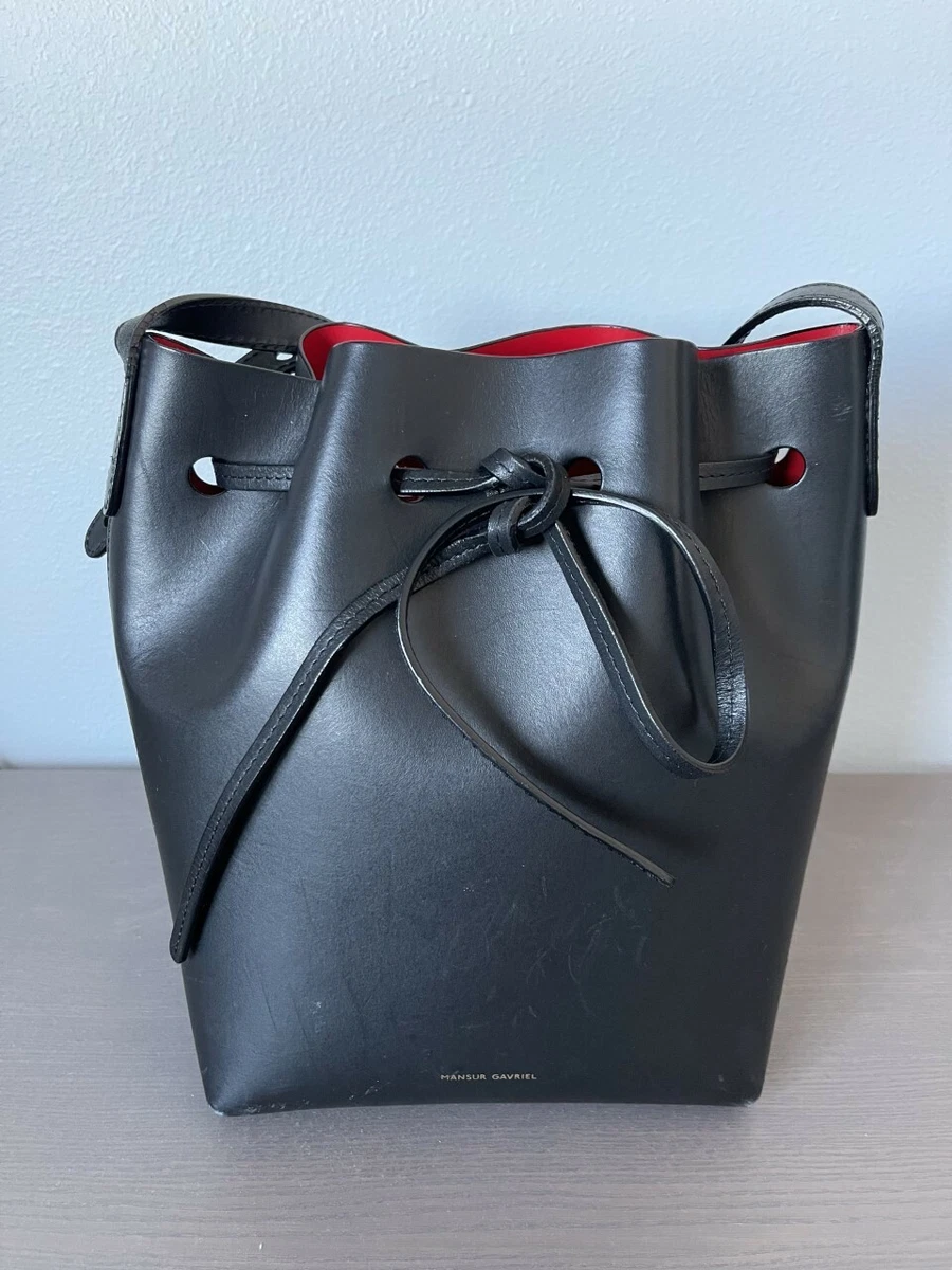 Mansur Gavriel Leather Bucket Bag Black